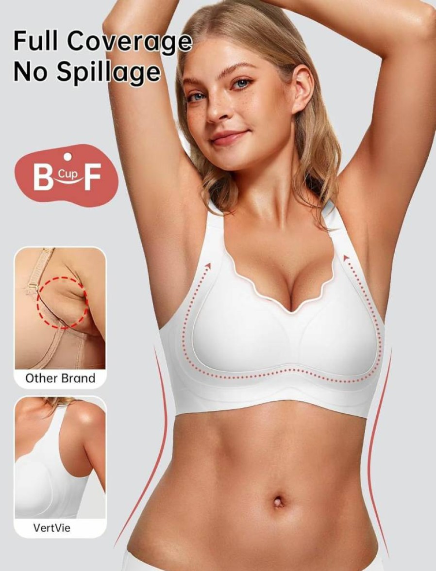 Vertvie Women's Wireless Push-Up Bra - Seamless Full Coverage Bralette, Comfortable Support for Sports & Daily Wear