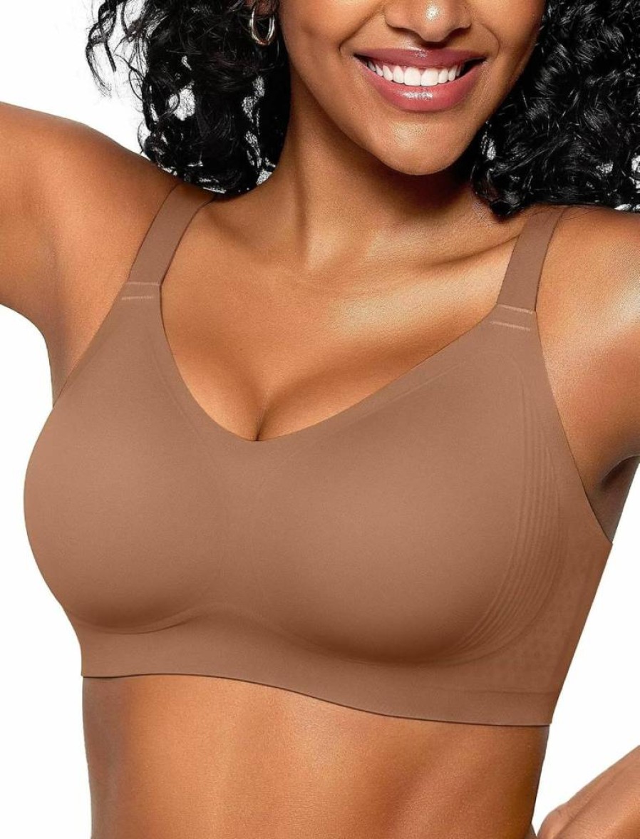 Vertvie Wireless Push Up Bra for Women - Seamless Full Coverage Comfort Sports & Everyday Bra - Regular & Plus Sizes